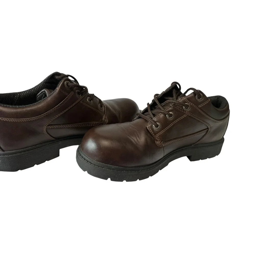 Lugz Oxford Work Shoes Mens 12 Brown Good Slip Resistant MSVYV-245‎